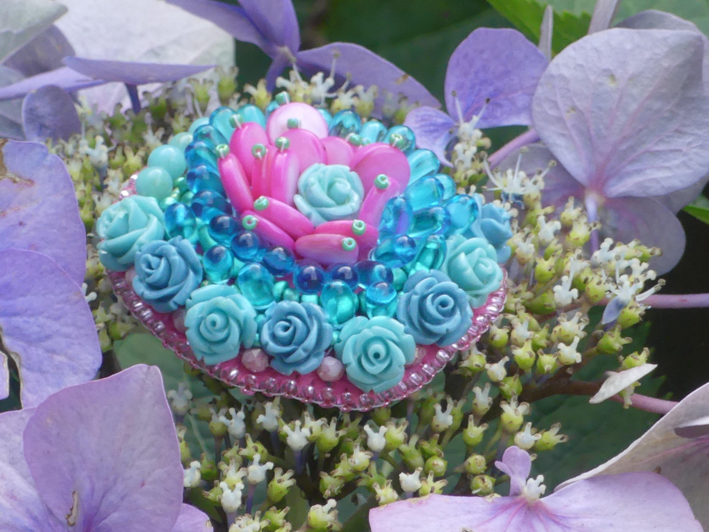 Broche Turquoise Rose