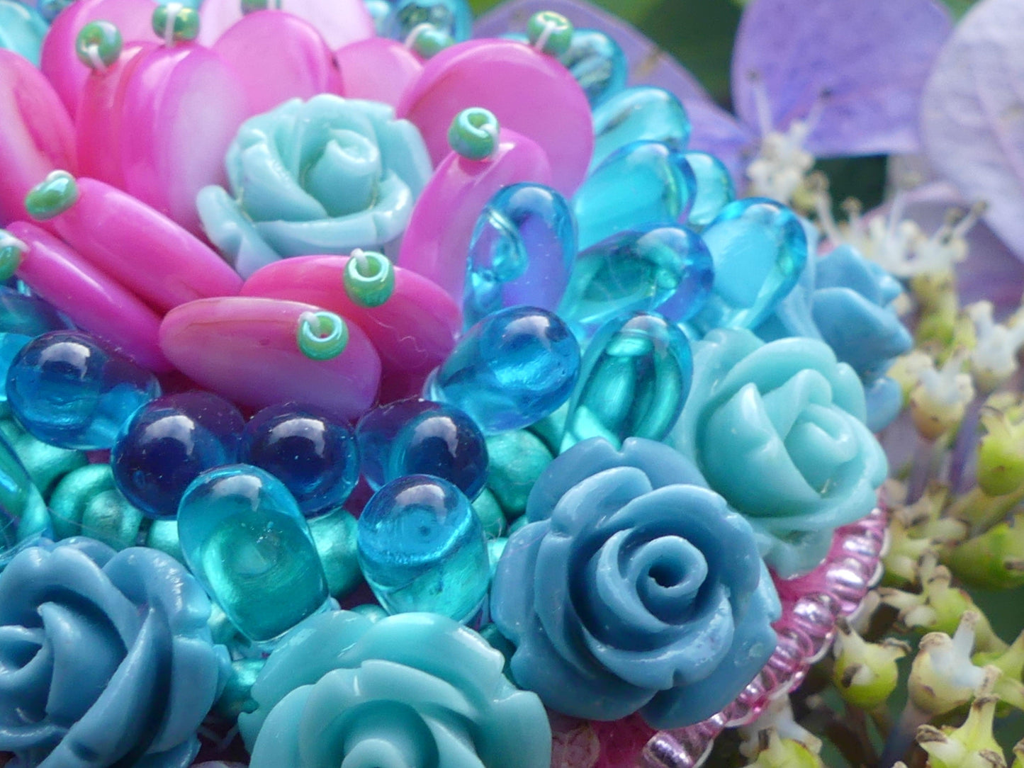 Broche Turquoise Rose