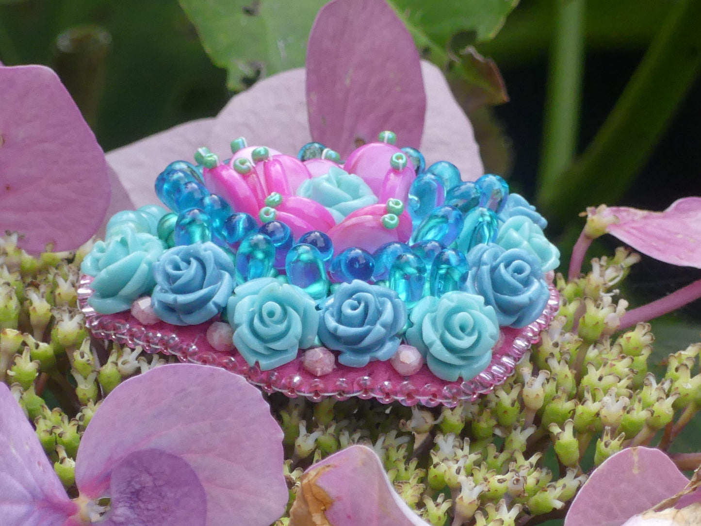 Broche Turquoise Rose