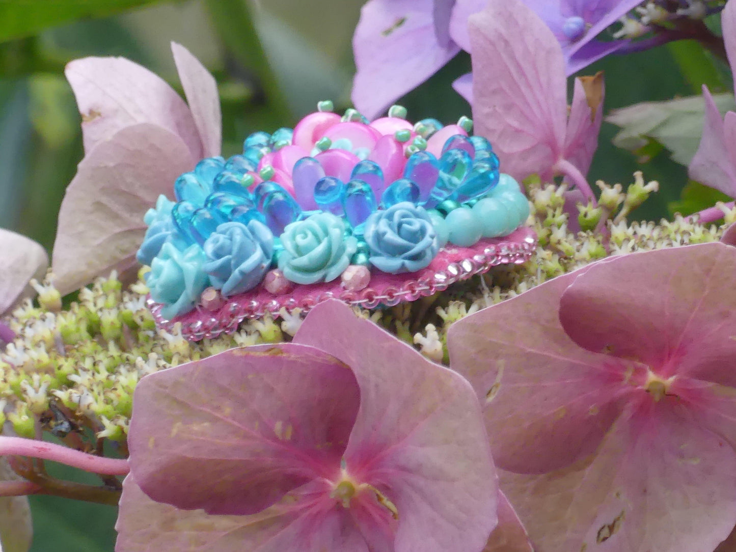 Broche Turquoise Rose