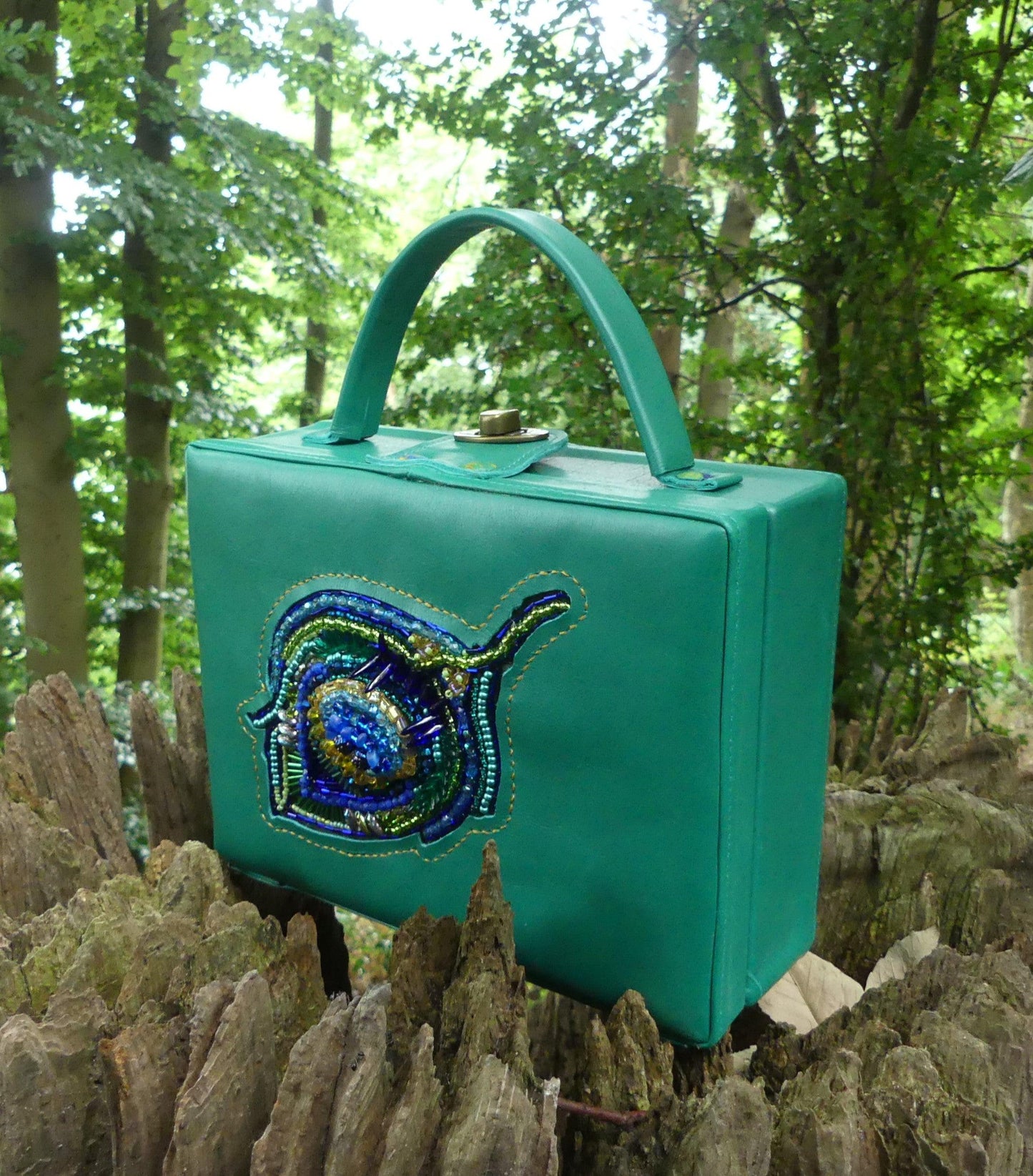 Peacock Feather Suitcase