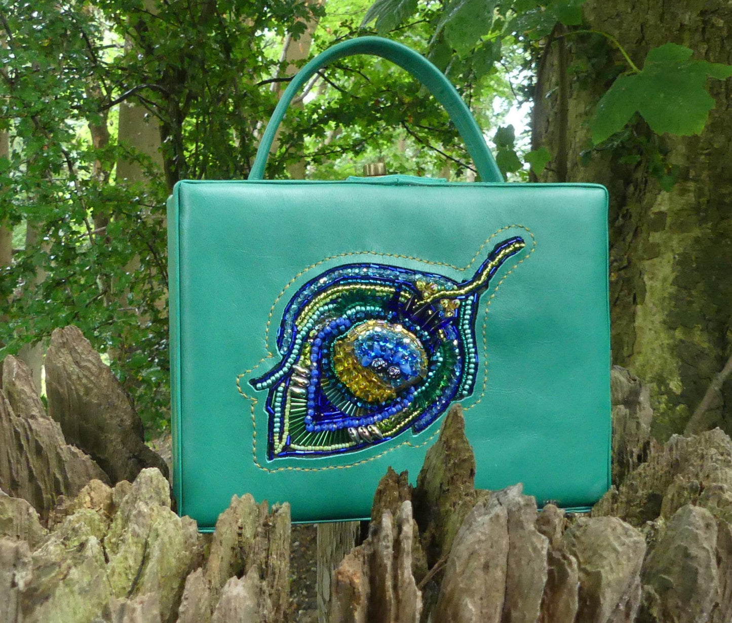 Peacock Feather Suitcase