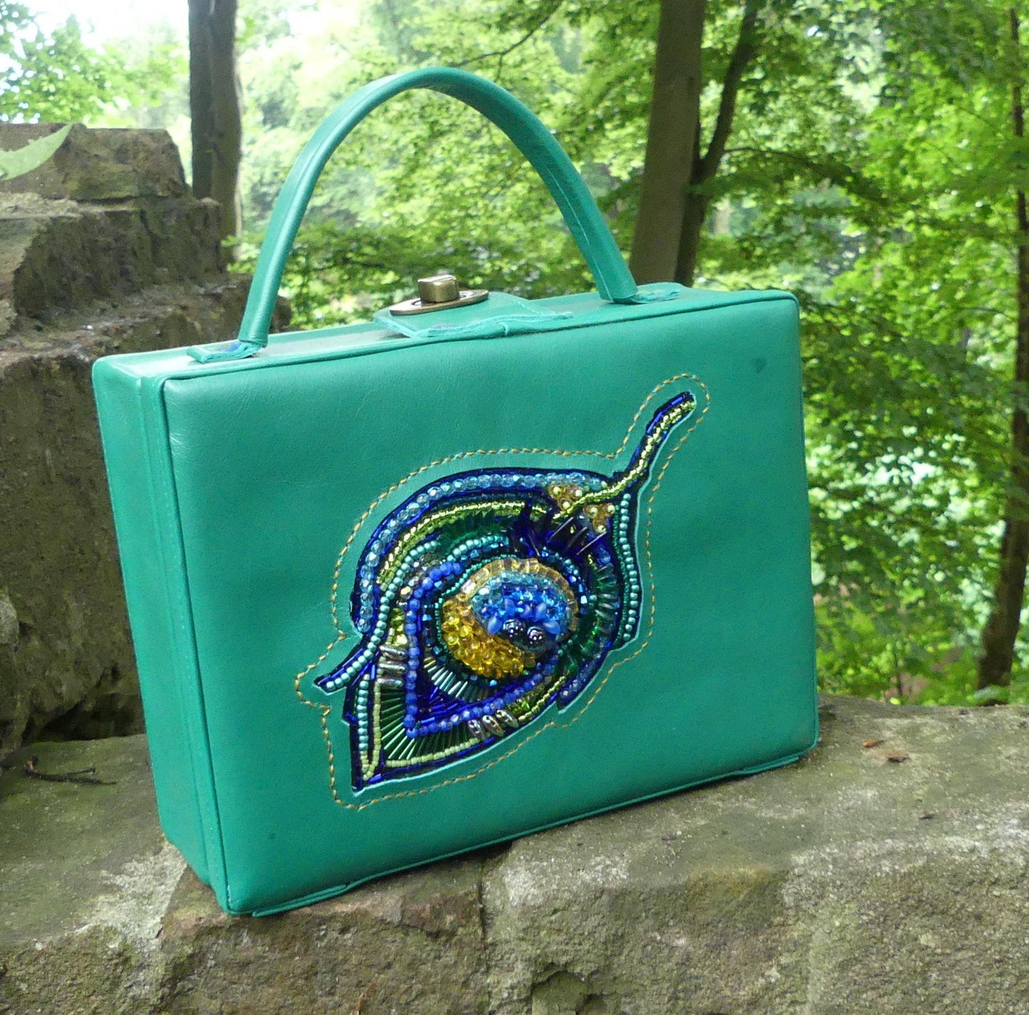 Peacock Feather Suitcase